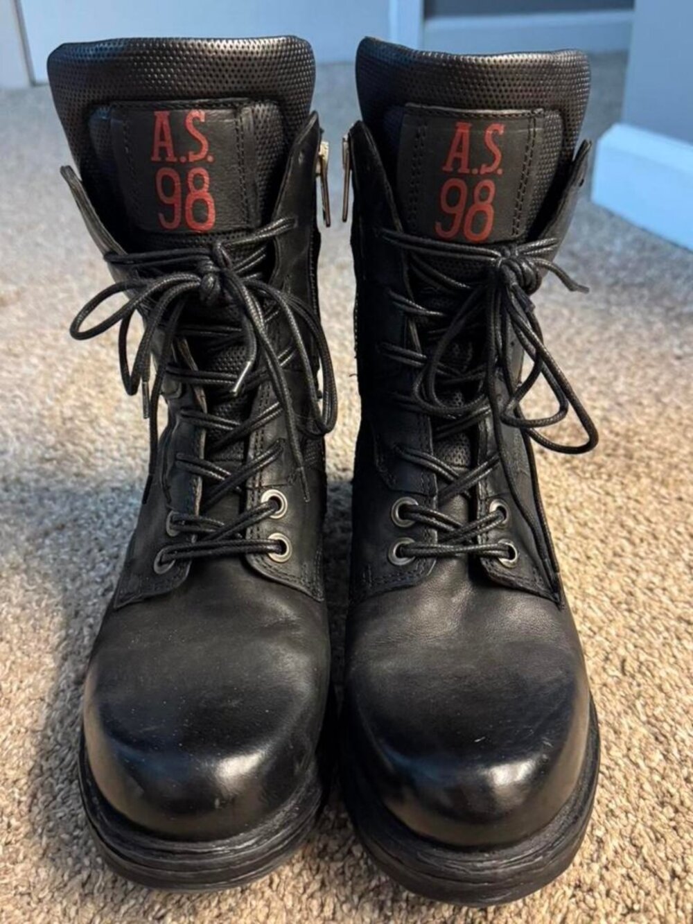 A.S.98 Black Combat Boots 7